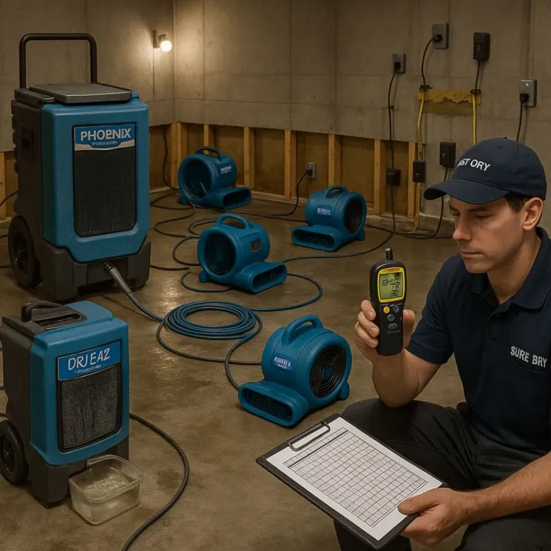 Structural Drying and Dehumidification process in Waggaman, LA